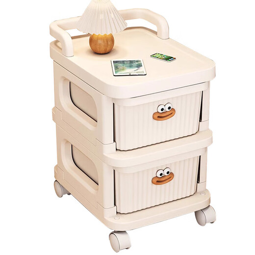 Nifeng trolley storage rack, toys, snacks, cups, multi-layer floor-standing storage rack, household drawer-type mobile storage rack, 3-layer luxury model (translucent drawer), extra thick material - free sausage mouth