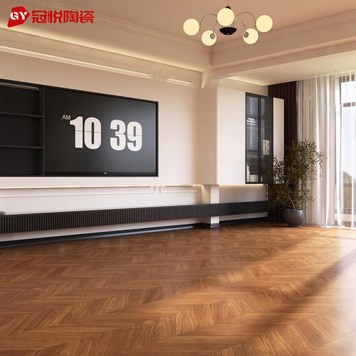Huilide Log Cream Style Wood Grain Tiles 600x1200 Sala de estar y dormitorio Herringbone Fish Bone Patrón de piso Cortina Amarillo Wutong BJ12798 [5 cajas que comienzan] 600*1200