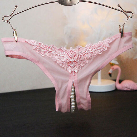 Sexy underwear, real leaking sexy underwear for men, hot and pure hairy double butt men's underwear, sexy transparent thong underwear, pink women's pearl underwear