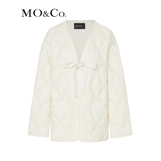 MO&Co. 90% duck down kimono style strappy diamond silhouette down jacket top for women