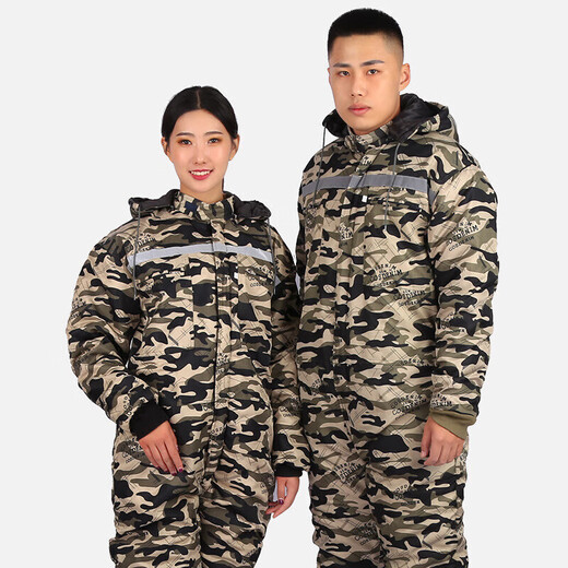 In winter, minus 40 degrees cold-proof clothing, one-piece cold-proof and anti-freeze clothing, low-temperature cotton clothing, overalls, thickened coat, fishing clothing, navy blue one-piece cotton clothing XXL