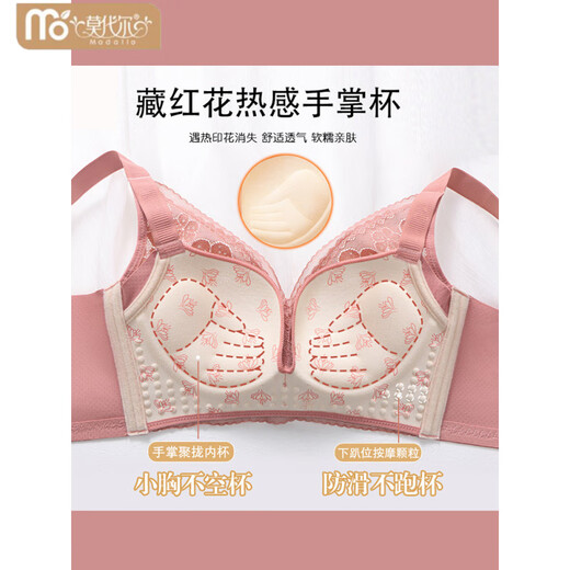 维多利亚的格调文胸女士内衣女小胸聚拢显大蕾丝收副乳防下垂 裸肤（套装） 80A 36 【中厚】