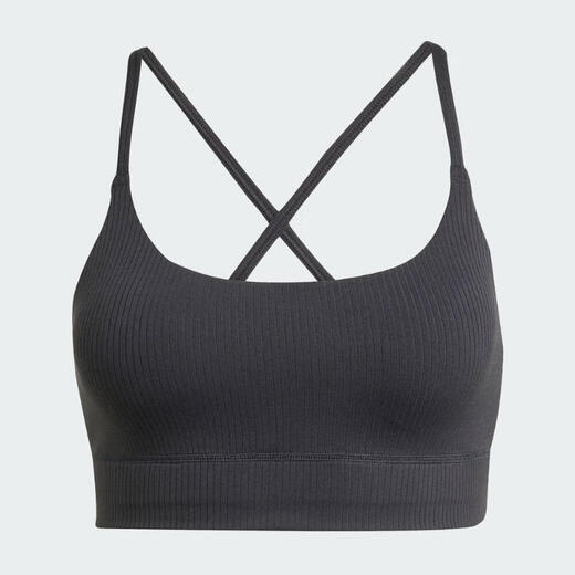 Adidas women's ALL ME RIB LS low-intensity yoga Pilates sports fitness bra ALL ME soft skin feel JL5541 M