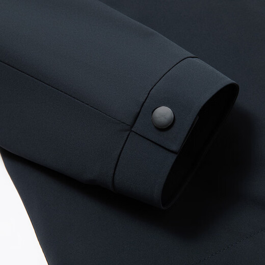 Li Meng Autumn and Winter Jacket Men's Wool Thin Cotton Jacket Top Business Lapel Dad Clothing Navy XL