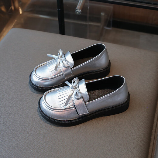 G.duck Little Yellow Duck Girls Leather Shoes Autumn New British Style Black Princess Shoes Little Girls Loafers Soft Sole Children BBW2782/Black 26 Inner Length 16cm