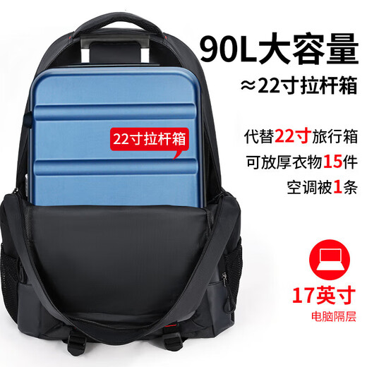 Huili großer Kapazitäts-Rucksack für Männer Multifunktionaler Geschäftsreisbag Outdoor Mountaineering Bag Freiheitsgeschäftsgepäck Rucksack Black [verbesserte doppelseitige Taschen]