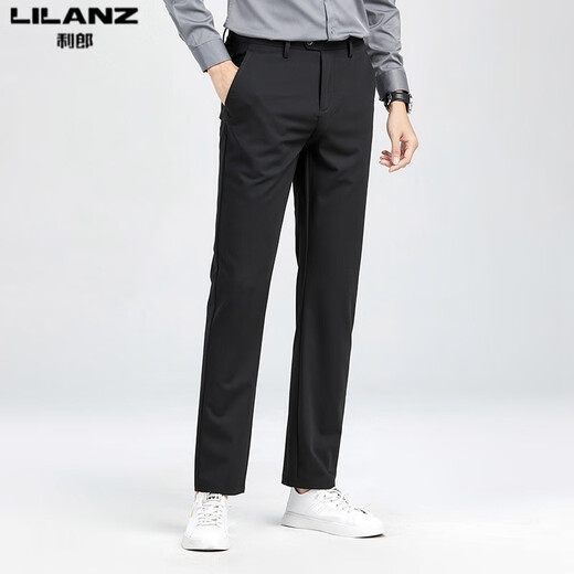 Lilang Mulberry Seidenraup/Seide Casual Hosen für Männer dünne 2025 Sommergeschäft Elastizier Slim Fit Straight-Leg Hosen Blau H9896 31
