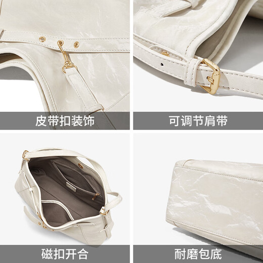 Cnoles Tote Bag Women's 2025 Último capacidad de gran capacidad Crossbody Bag Bag White White Day de San Valentín
