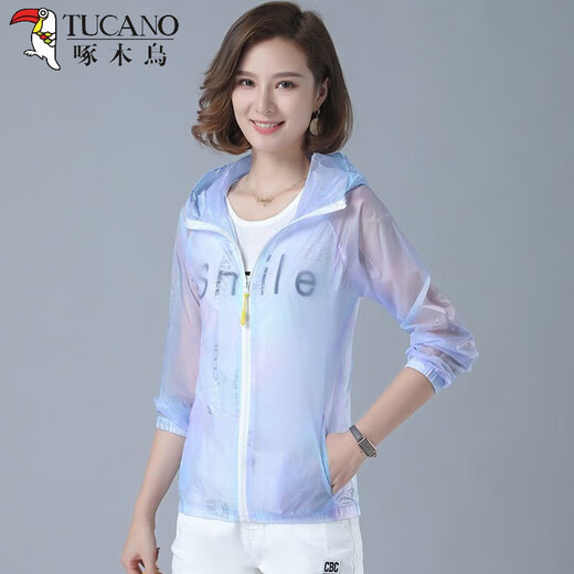 TUCANO;啄木鸟夏季防晒衣女外穿透气时尚防晒户外防晒衫薄款外套皮肤衣 白色薄 轻薄 M 建议90-100斤