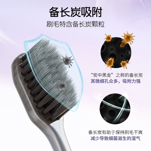 舒客3送1炭丝能量竹炭软毛牙刷2支装成人情侣款家用护龈小头新老随机