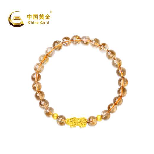 CHINA GOLD Gold Bracelet Women's Pure Gold Pixiu Bracelet Citrine Bracelet Birthday Gift for Girlfriend and Wife C Gold Pixiu Bracelet About 0.4g* Comes with Rose Gift Box