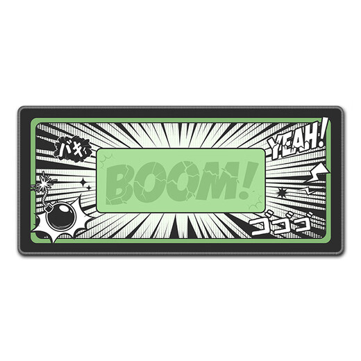 Ruqinlian cool comics e-sports mouse pads for extra large men's personalized workstation office computer desk pads rubber pads keyboard pads smooth thickened lock edge wrist pads non-slip and wear-resistant 15925 green BOOM length 800mmX width 300mmX thickness 5mm
