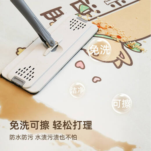 TLXT厨房地垫pvc防滑防油可擦免洗专用地毯家用地面防水耐脏整铺垫子 15917-千城暮雪 1件数 120X160CM一擦即净防水防