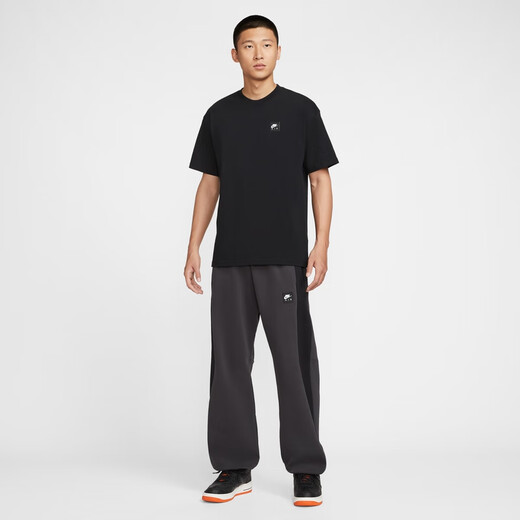 Camiseta suelta de Nike Men's para otoño nuevo algodón suave y confortable Nike Air HQ9249 010 Negro 3xl