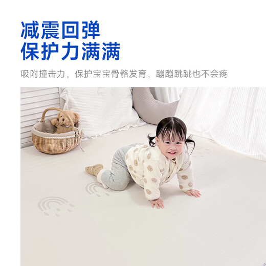 
Smiling bear baby crawling mat non-toxic and odorless children thickened baby crawling mat anti-falling overall pad flooring home floor mat track park + snow cute pet [3C certification + safe and odorless + home delivery] 180*200*2cm thick