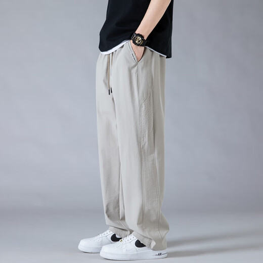 
Foss Phil pants men's summer and autumn style trendy mesh breathable versatile quick-drying straight sport ice silk casual pants CJ-6636 military green M
