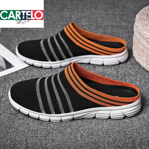 
CARTELO crocodile (CARTELO) bag-toe slippers for men in summer wear large size 45 men's mesh sandals without heels one foot lazy half slippers 46 829 grey This style is one size smaller 36