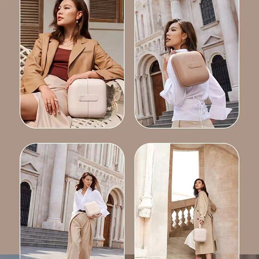 Miguang Makeup Mirror, Bag Mirror, LED Daylight Makeup Mirror, Fill-in Light Bag Mirror, Travel Storage Bag Mirror, Pink