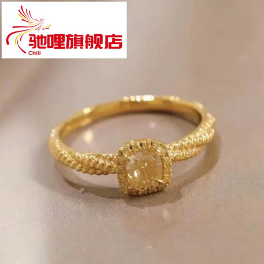Chili gold sugar cube ring 999 pure gold new pure gold live mouth ring pure gold index finger ring as a gift for your girlfriend. Gold sugar cube ring about 3.1g