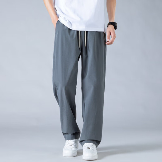 
Foss Phil pants men's summer and autumn style trendy mesh breathable versatile quick-drying straight sport ice silk casual pants CJ-6636 military green M