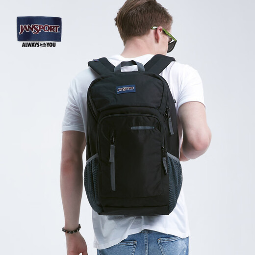 JANSPORT Jasper European and American spine protection high school men and women colorful large-capacity backpack computer backpack 2T3F black triangle arm 2T3F3D6
