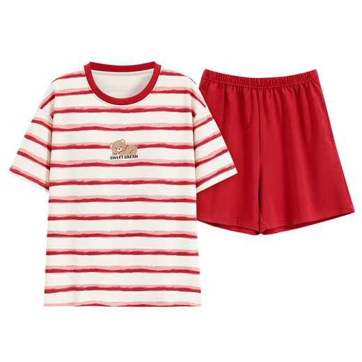Yalu Summer Girls Kurzärärmische Shorts lässige Baumwollpyjamas Frauenanzug atmungsaktivem Schlaf koreanischen Stil Kleidung kann außerhalb von 9854 m getragen werden
