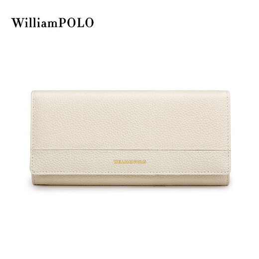 WILLIAMPOLO Wallet Women's Long 2025 New Genuine Leather Clutch Large Capacity Multi-Card Slot Card Bag Chinese Valentine's Day Gift White Gift Box Packaging