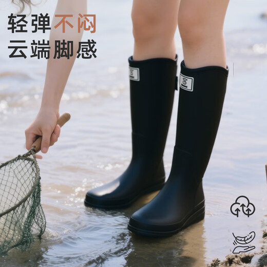 Blue Gull Shield Regenstiefel für Damen und Herren, hohe wasserdichte Schuhe für regnerische Tage, rutschfeste Gummischuhe im Freien, verschleißfeste Regenstiefel, Überschuhe, YX1009, 37