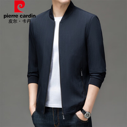 皮尔卡丹（pierre cardin）品牌夹克男款秋季爸爸装新款棒球服休闲商务男装中年上衣外套男 9902黑色 XL