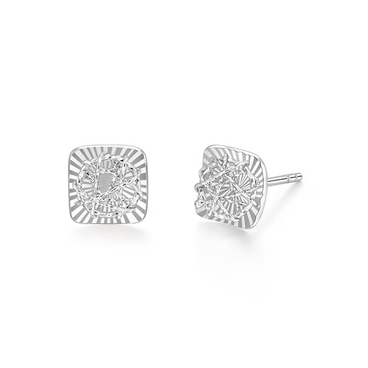 Mengjinyuan PT950 Sugar Cube Earrings Platinum Car Flower Sunflower Earrings as a Birthday Gift for My Girlfriend