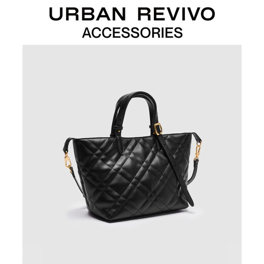 URBAN REVIVO【HOT】2025秋季新款女士小香手提斜挎包UAWB50229 黑色
