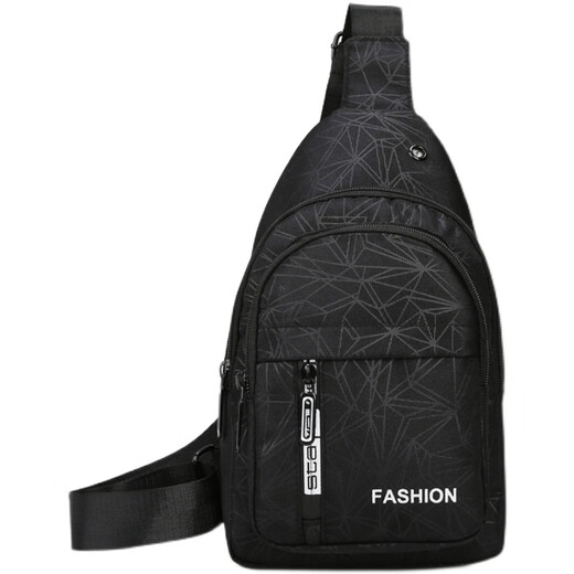 CASA-KUPSck chest bag Oxford cloth men's bag vertical shoulder bag crossbody bag casual men's bag canvas small backpack spring and summer 9905 black