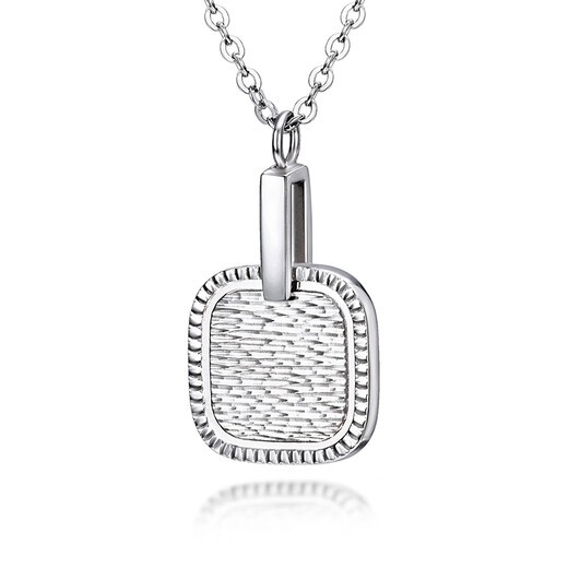 Gold Supreme Square Mirror Platinum Necklace PT950 Pendant Platinum Necklace Birthday Gift Women's Price 4.29g