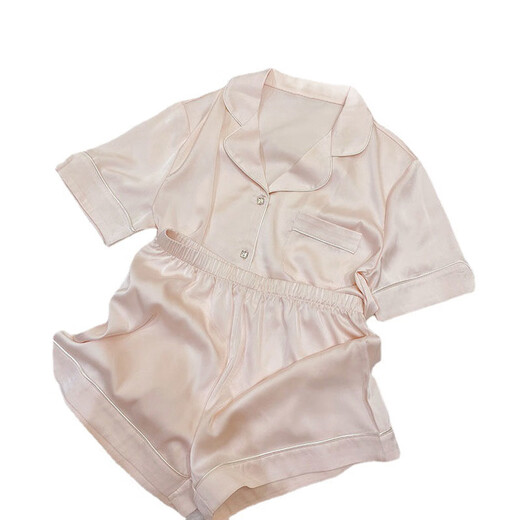纯色冰丝睡衣女夏天薄款洋气高颜值短袖家居服两件套装可外穿 9214# 2XL 【建议130-150斤】