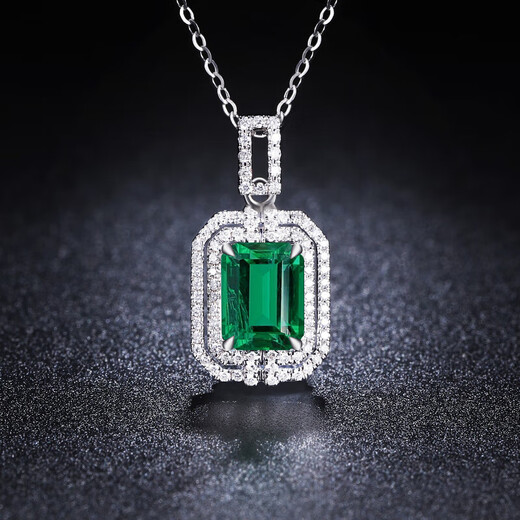 HEEKAIYI Emerald Necklace for Women 18k Gold Diamond Pendant Chinese Valentine's Day Birthday Gift for Wife and Girlfriend Selected 1 Carat/Emerald/Certificate Guaranteed