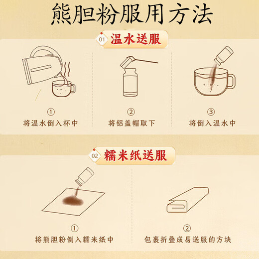 Beijing Tong Ren Tang Oso Bilis Polvo Oro Polvo 0.25g Oficial Auténtico Medicina Nacional Estándar OT Oro Bilis Grado Medicina Rey Grado Oro Púrpura Oso Bilis Polvo Higado liofilizado Protector y nutritivo Tc Medicina herbaria china Piezas 4 Cajas 0.25g * 28 Botellas + Tres Regalos Paquete de tratamiento de caja de regalo grande
