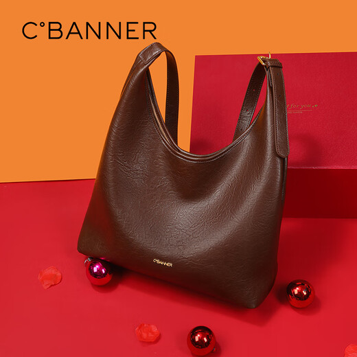 Qianbaidu Cbanner Cowhide Bag Сумка для женской сумки с большой емкостью одно плечо.