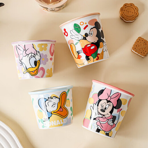 Ceramic Tea Cup Disney Cartoon Ice Cream Cup Cake Cup Microwaveable 2025 New Exquisite Girls Cold Drink Cup Small Daisy