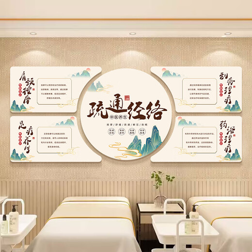 
Traditional Chinese Medicine Museum Cultural Image Wall Hanging Paintings Physical Therapy Promotion Wall Mural Painting Health Museum Background Wall Decoration and Atmosphere Layout YA11303 (3MM+Cherv Board) Small