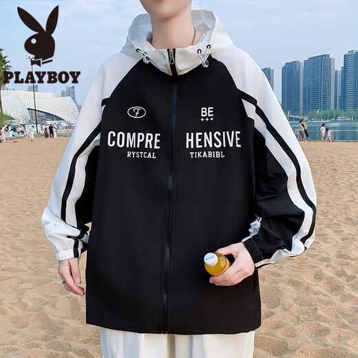 Playboy (Playboy) Vêtements de crème solaire masculine Nouveaux vêtements de crème solaire à capuche imprimées ameust