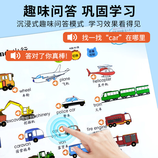 英语学习神器启蒙有声书会说话的手指点读笔幼儿童单词早教机宝宝听读有声发声书英文早教绘本零基础入门幼儿园小学生中英双语读物 英语单词大书+识字大王3600字+(带译文解说)唐