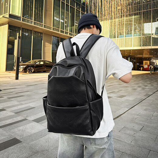 Neuer europäischer und amerikanischer Retro-Computerrucksack, trendiger Rucksack mit großem Fassungsvermögen, Reiserucksack, Tasche für Mittelschüler und Studenten, schwarz