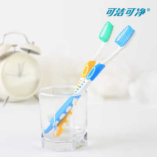 可洁可净三笑可洁可净成人家用牙刷大头磨尖中软毛牙刷家庭装 2板DK1049细丝软毛 8支