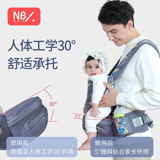 NaturaPro (Naturapro) Neugeborenes Baby -Gurt Frontheel Baby Holding Artefact befreit Händebabys Easy Baby Out Dad Style - Nasaisi blau