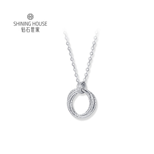 Diamond Family PT950 platinum necklace Möbius strip platinum pendant necklace simple temperament platinum women holiday gift platinum necklace about 3.77g