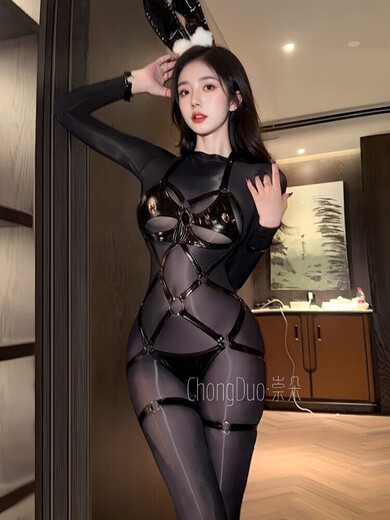 ROSELEX情趣制服2025新款性感情趣内衣开裆裤情趣内衣大尺度后妈镂空内裤 2件装【兔女连体衣】（送连身袜）+露背针织毛衣 160(M) 【建议体重80-100斤】现货速发