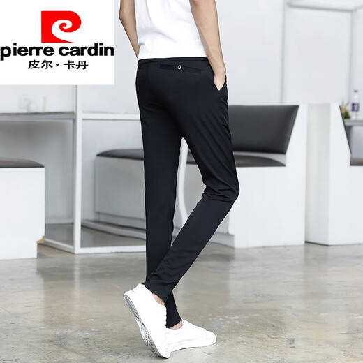 皮尔卡丹（pierre cardin）男士休闲裤九分男裤春夏季裤子男韩版潮流修身薄款长裤小脚休闲西 YQ9902卡其-九分 冰丝薄*款 33 码【2尺6腰围】