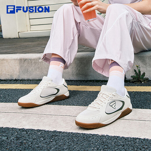 Fila Fusion Wing Shoes 2025 Летние тонкие подошвы, дышащие женские туфли, серебряные балетные туфли Tofu White/Night Olive Green-To 36