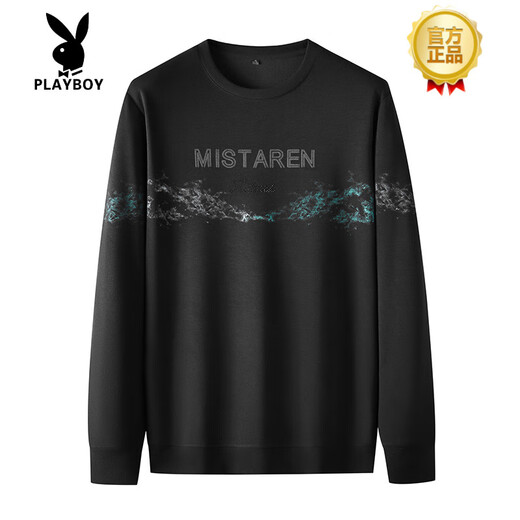 Playboy (Playboy) Sweat-shirt de grande taille haut de gamme pour hommes pour les jeunes pour l'automne nouveau t-shirt à manches longues pour hommes plus fat Plus Men Round Neck 9851 (style printemps et automne) 6xl (230-245jin [Jin est égal à environ 0,5 kg])))