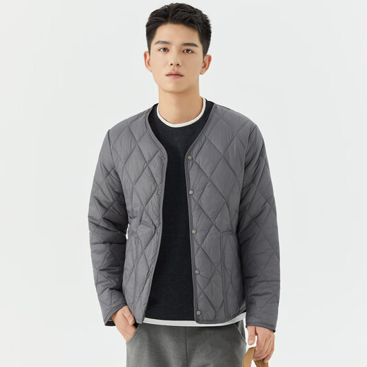 Shirt Xuan Warm Cotton Clothes Men's Lightweight Small Cotton-padded Jacket Bottoming Down Cotton Liner Middle-aged and Elderly Cold-proof Liner Cotton Clothes Winter Black XL 125-135Jin Jin is equal to 0.5 kg